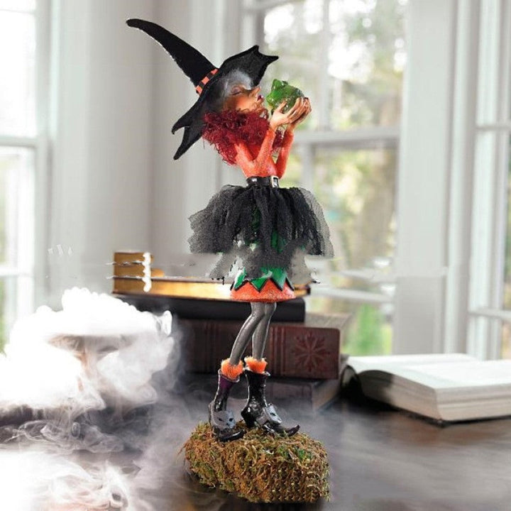 Bewitching Figure Halloween Czarownica Lalka Żywiczna Dekoracja Rzemieślnicza — zdjęcie 5