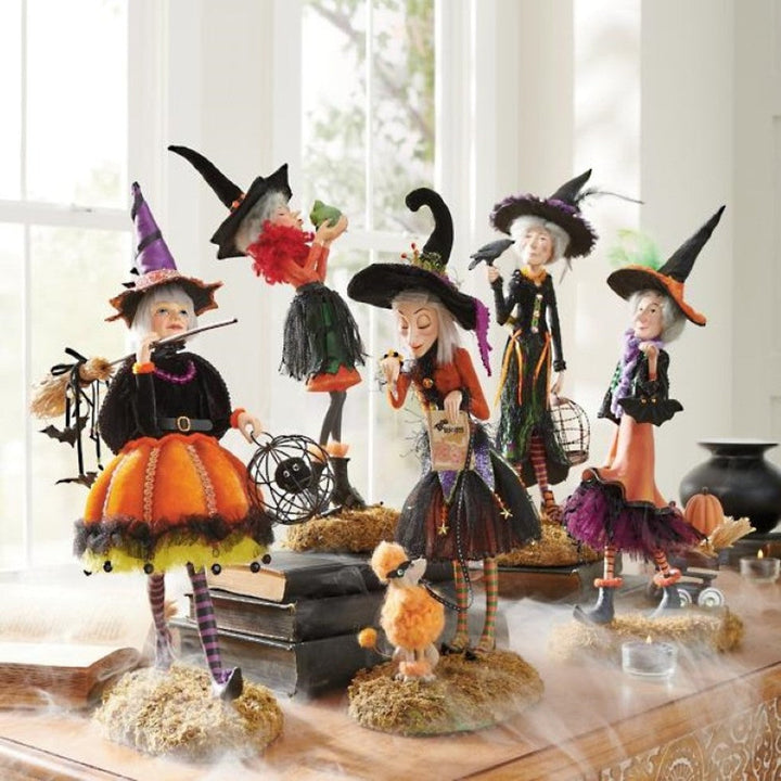 Bewitching Figure Halloween Czarownica Lalka Żywiczna Dekoracja Rzemieślnicza — zdjęcie 6