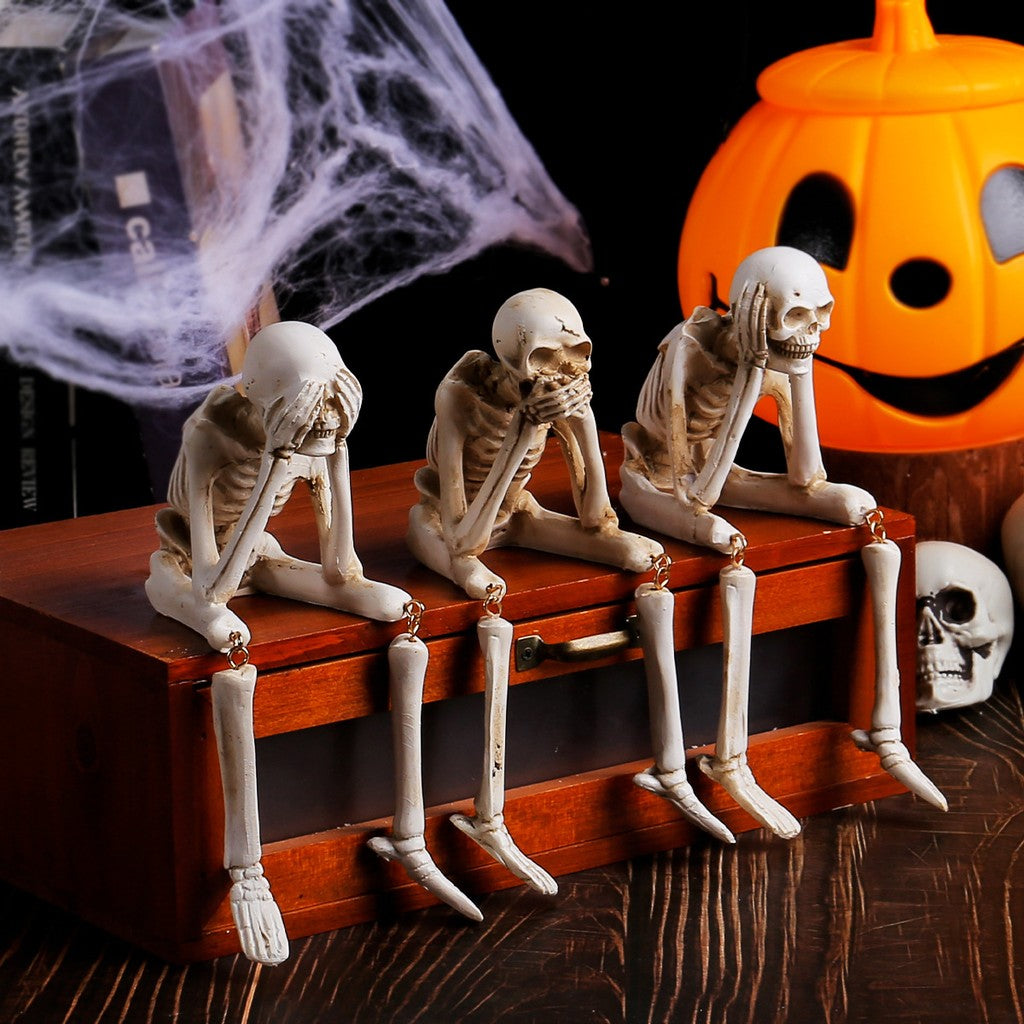 Halloweenowe Żywiczne Dekoracje Czaszki Dekoracje Atmosferyczne Festiwalu Duchów — zdjęcie 1