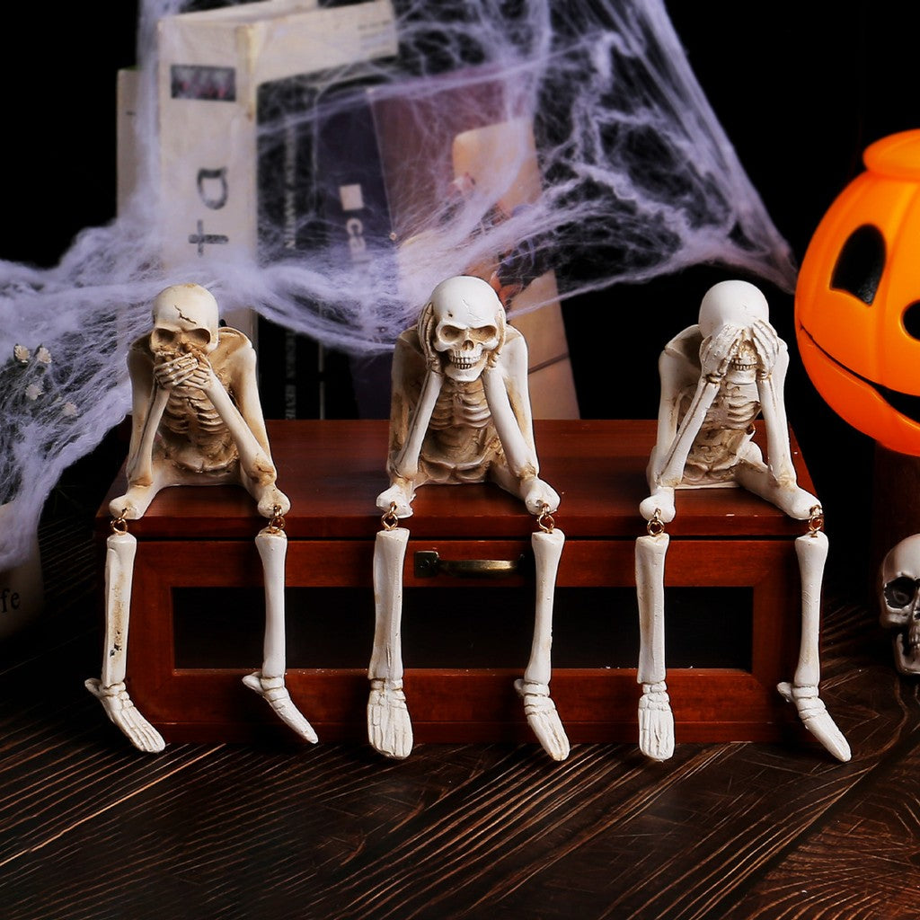 Halloweenowe Żywiczne Dekoracje Czaszki Dekoracje Atmosferyczne Festiwalu Duchów — zdjęcie 3