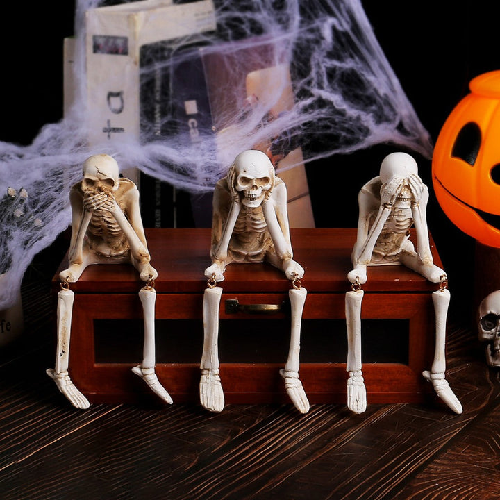 Halloweenowe Żywiczne Dekoracje Czaszki Dekoracje Atmosferyczne Festiwalu Duchów — zdjęcie 3