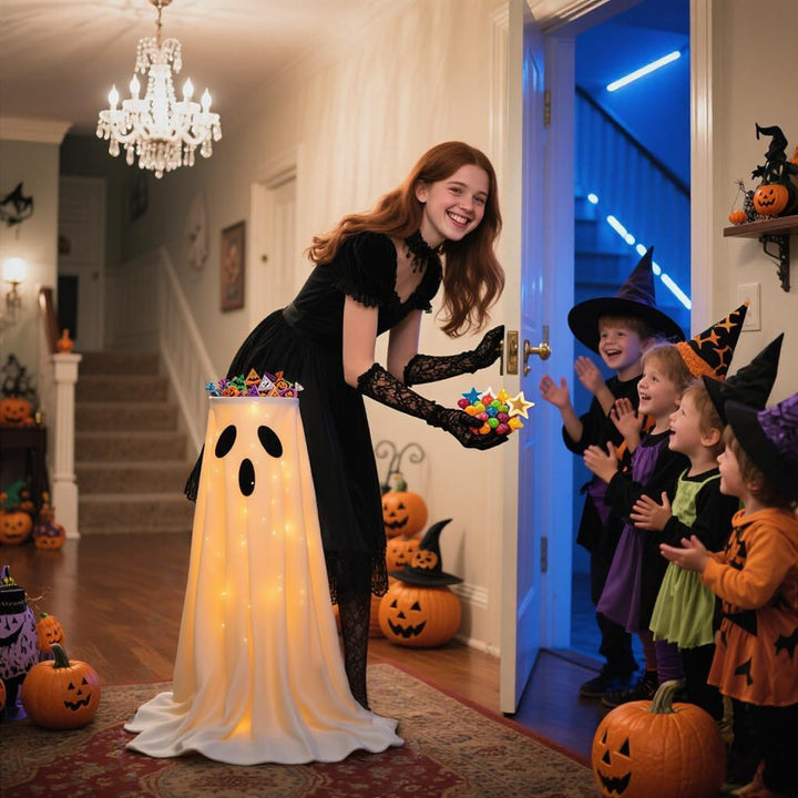 Halloweenowy Stojak na Miskę z Cukierkami w Kształcie Ducha — zdjęcie 2