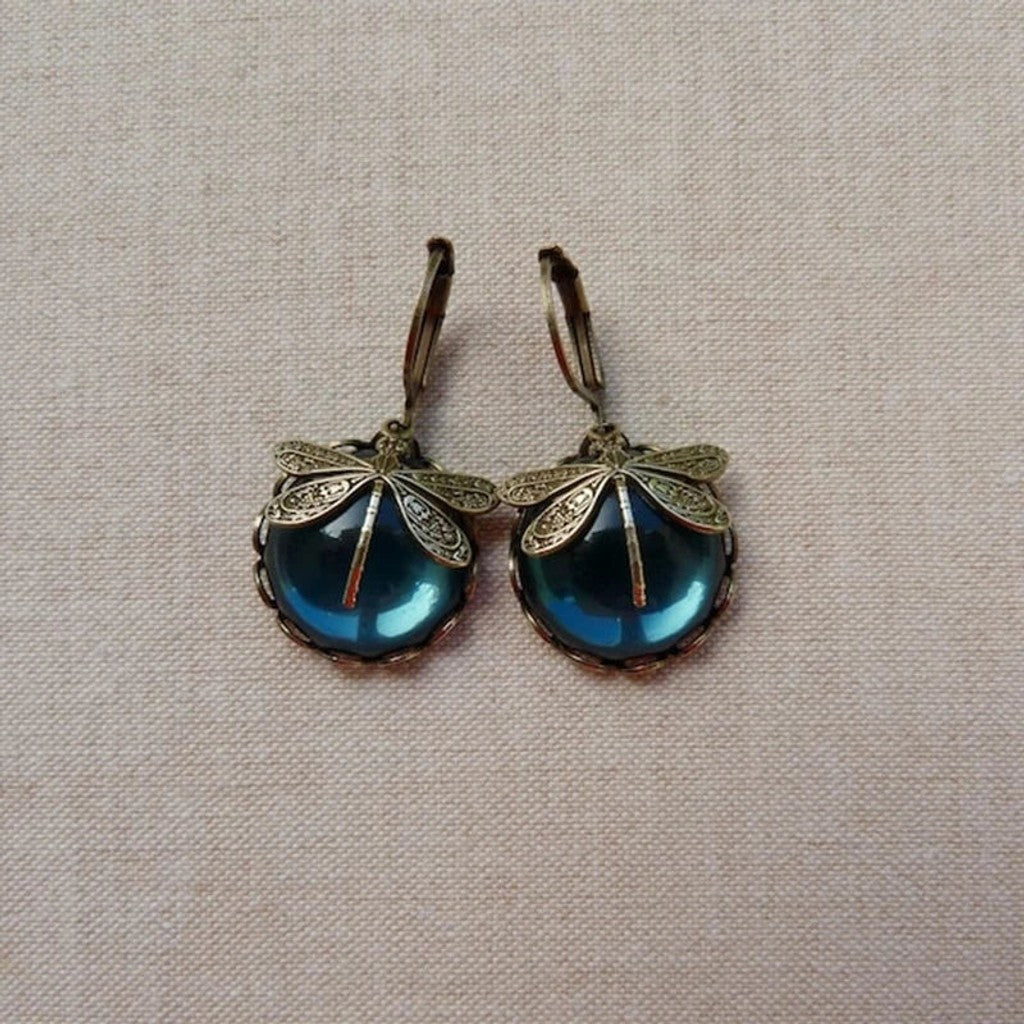 Adaline | Vintage Wiszące Kolczyki z Ważką — zdjęcie 9