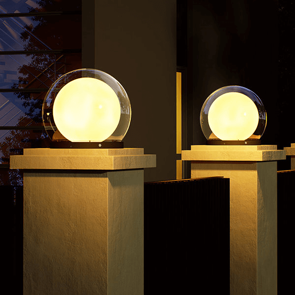 Nowoczesna lampa zewnętrzna - design w kształcie księżyca