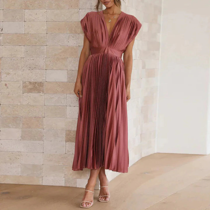 Nowoczesna Sukienka V-Neck Bez Rękawów dla Kobiet – Chic Styl Dzienny do Wieczornego