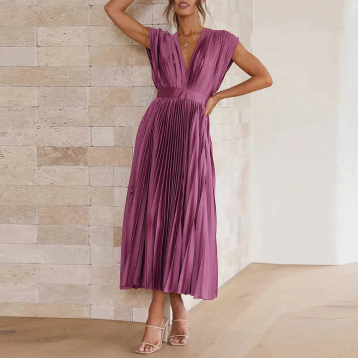 Nowoczesna Sukienka V-Neck Bez Rękawów dla Kobiet – Chic Styl Dzienny do Wieczornego