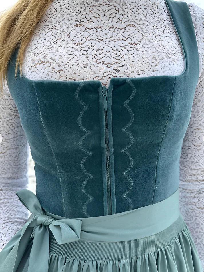 Tradycyjna sukienka dirndl damska midi z fartuszkiem