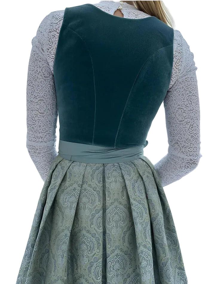 Tradycyjna sukienka dirndl damska midi z fartuszkiem