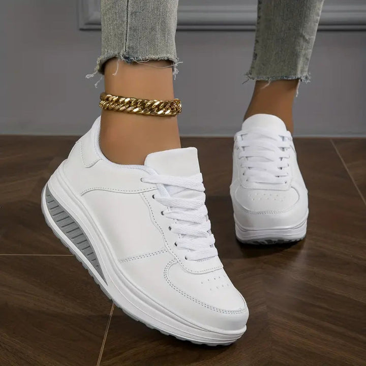 Kobiece platformowe buty z PU skóry