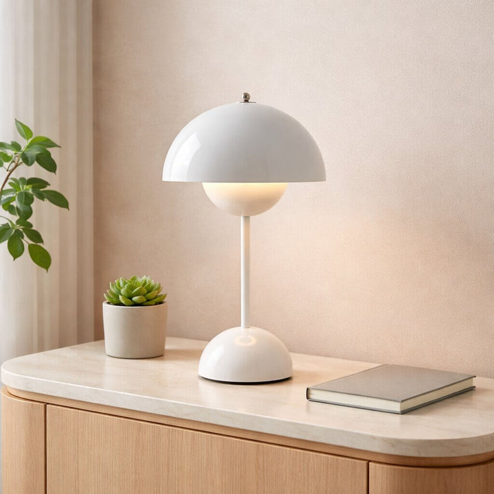 Designerska lampa stołowa | Lampa stołowa LED | Lampka nocna | Ściemnialna i bezprzewodowa | Lumora