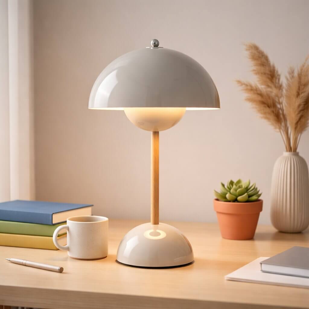 Designerska lampa stołowa | Lampa stołowa LED | Lampka nocna | Ściemnialna i bezprzewodowa | Lumora