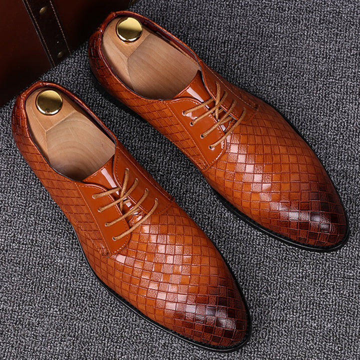 Eleganckie Skórzane Buty Męskie Na Sznurówki