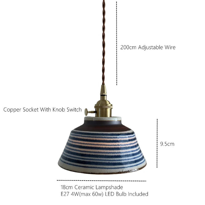 Ronja – ręcznie malowana ceramiczna lampa wisząca