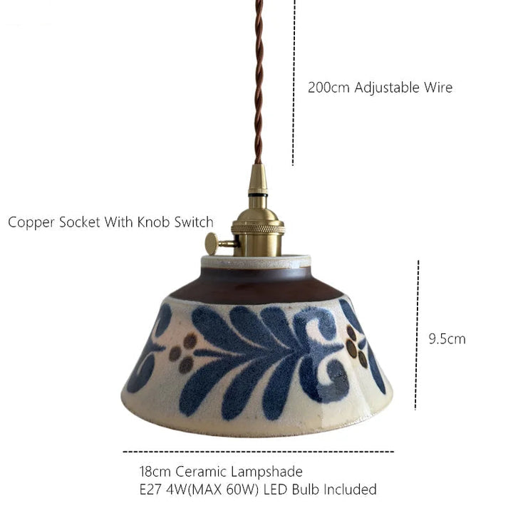 Ronja – ręcznie malowana ceramiczna lampa wisząca