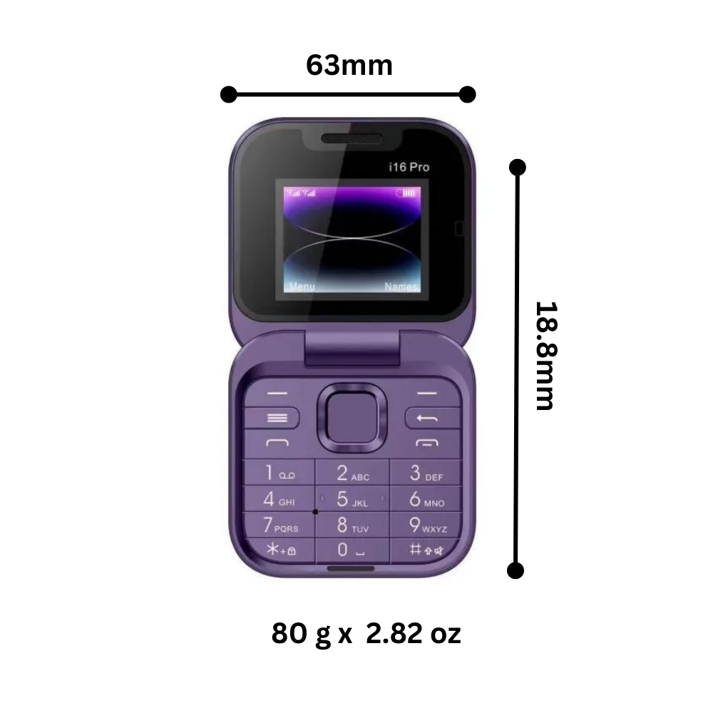 Mały składany telefon komórkowy z dwiema kartami SIM
