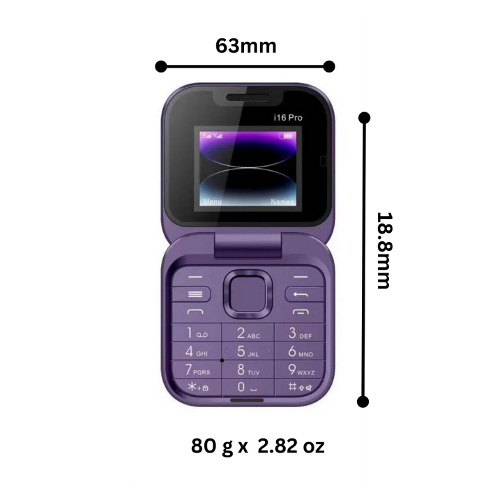 Mały składany telefon komórkowy z dwiema kartami SIM