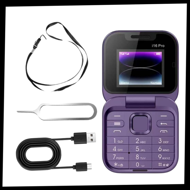 Mały składany telefon komórkowy z dwiema kartami SIM