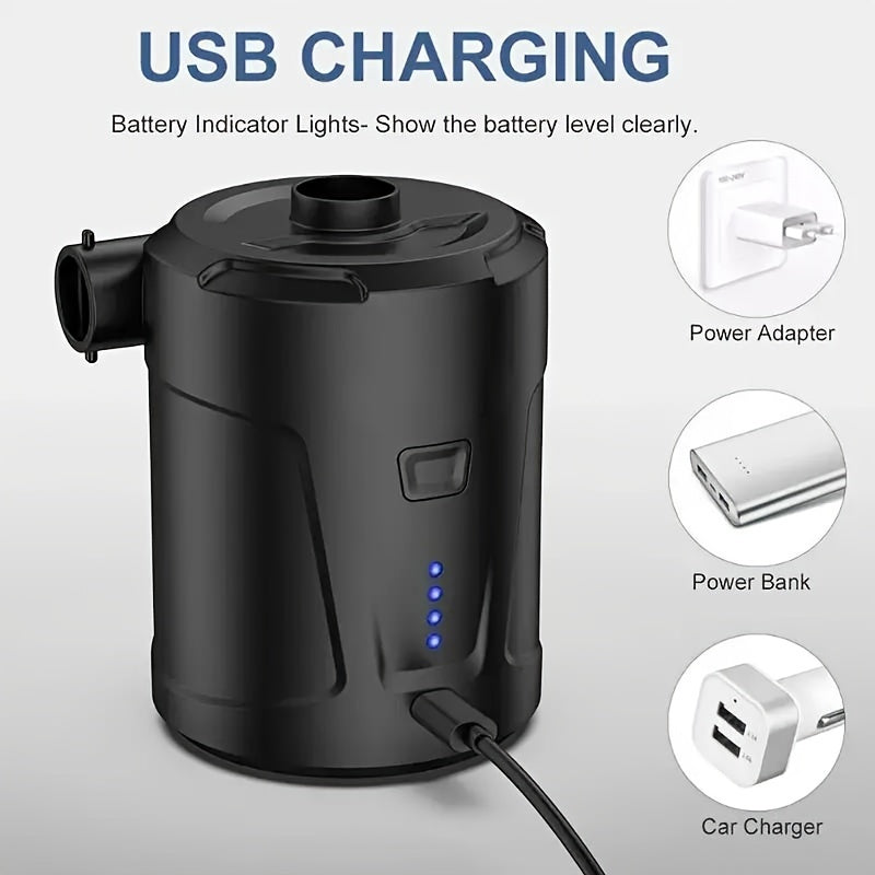 Przenośna pompka powietrzna USB – kompaktowy bezprzewodowy inflator do użytku na zewnątrz