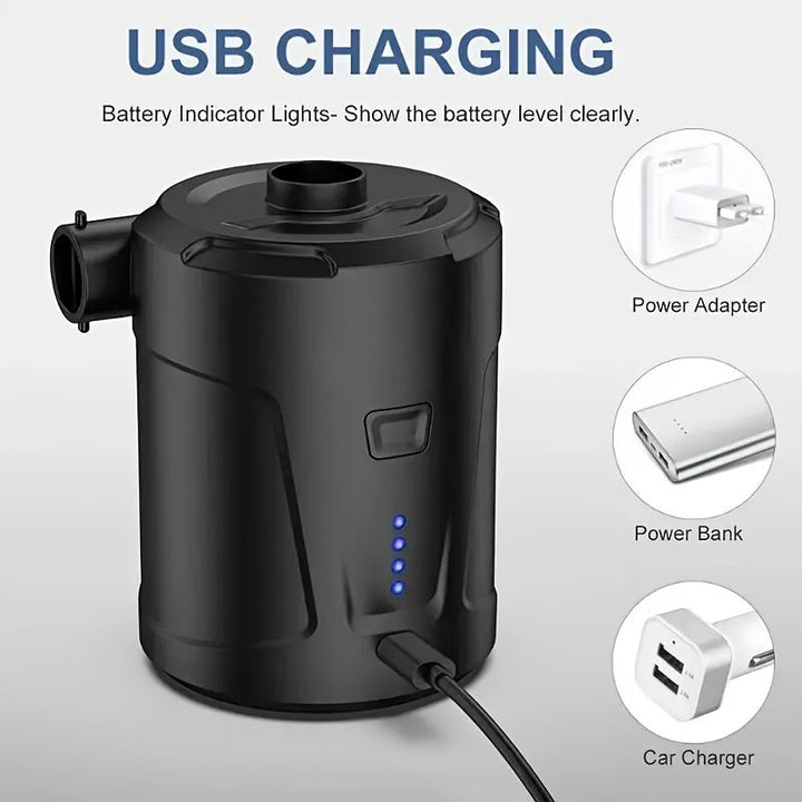 Przenośna pompka powietrzna USB – kompaktowy bezprzewodowy inflator do użytku na zewnątrz