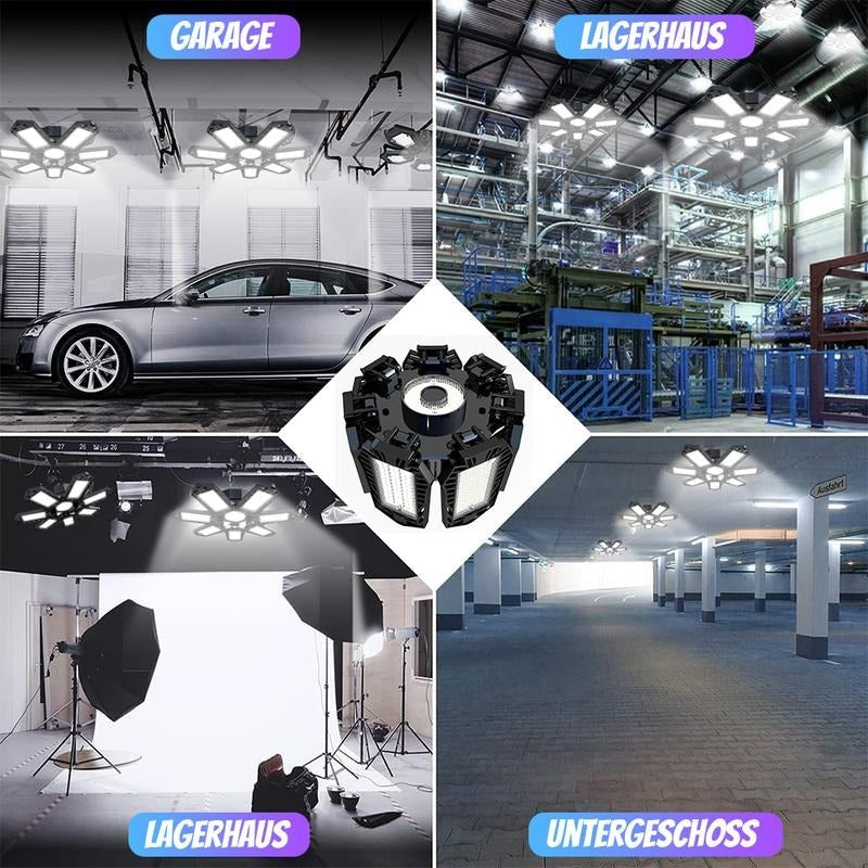 Regulowana lampa panelowa LED 6500K E26/E27 – lampa do garażu i warsztatu