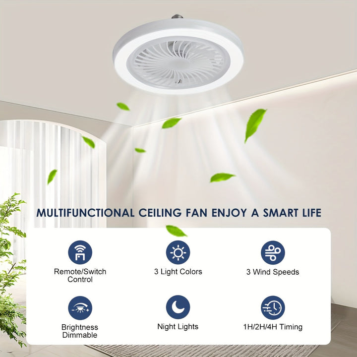 Smukła lampa wentylatorowa sufitowa LED – ściemnialna i cicha