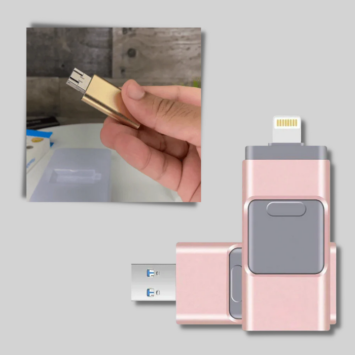 4-w-1 USB Flash Drive – Rozwiązanie do przechowywania z wieloma złączami