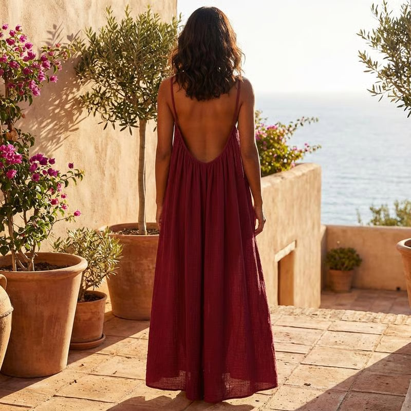 CalmMuse – Przewiewna Sukienka Lounge Cami