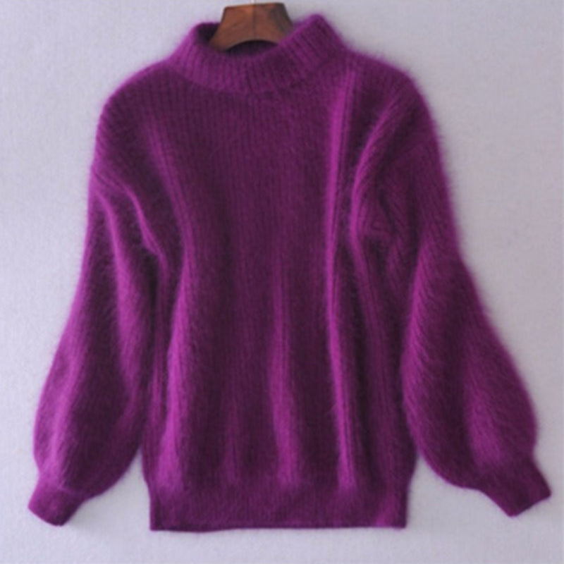 Sweter z golfem z moheru