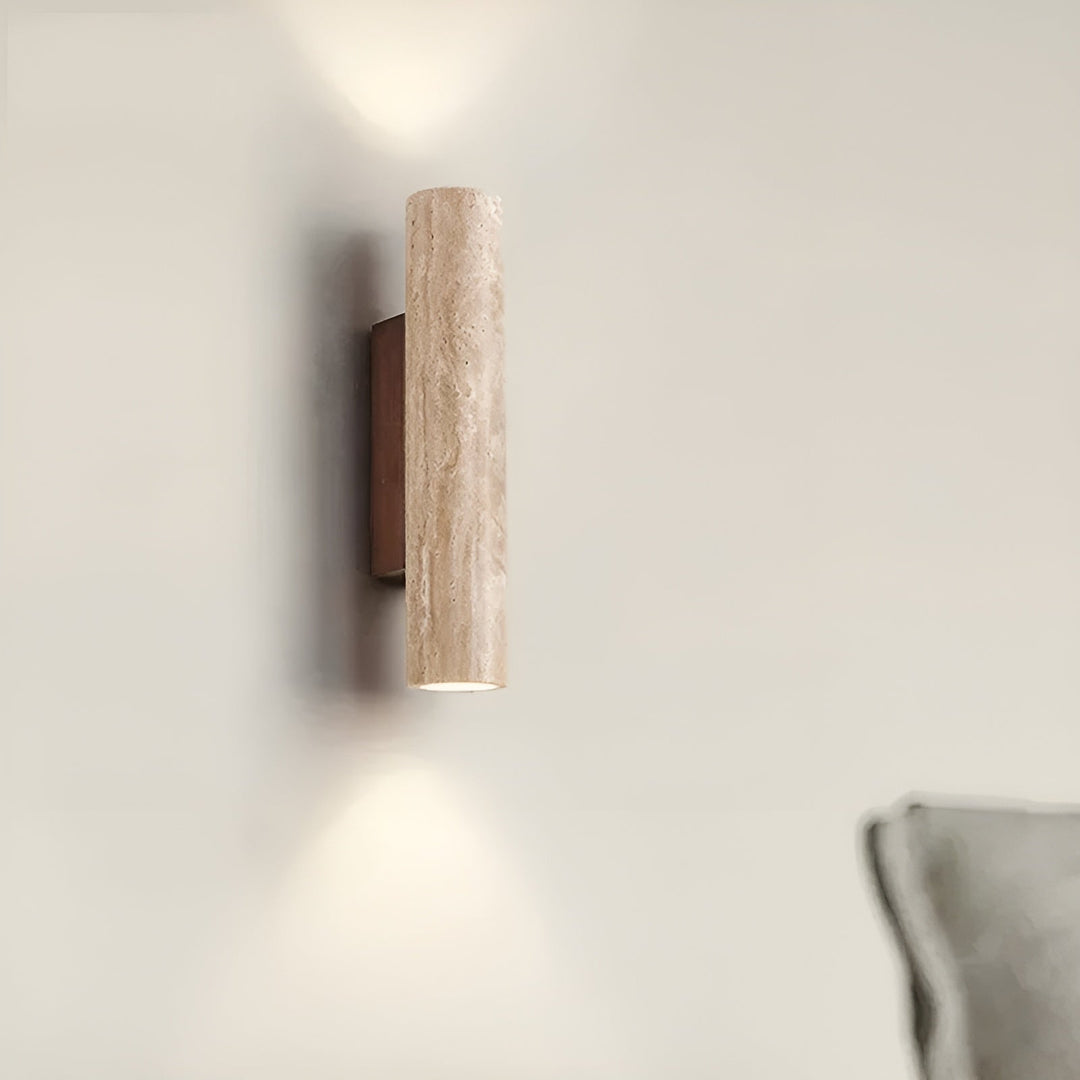 Lampa ścienna | Eleganckie oświetlenie | Design z trawertynu