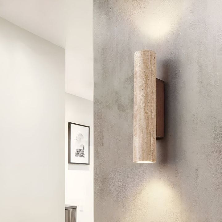 Lampa ścienna | Eleganckie oświetlenie | Design z trawertynu
