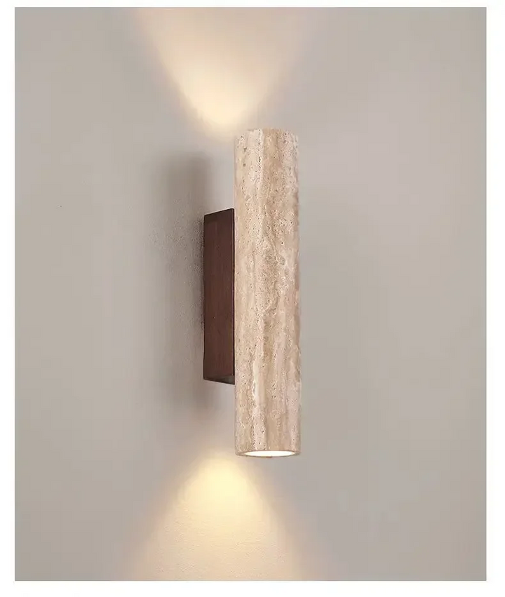 Lampa ścienna | Eleganckie oświetlenie | Design z trawertynu