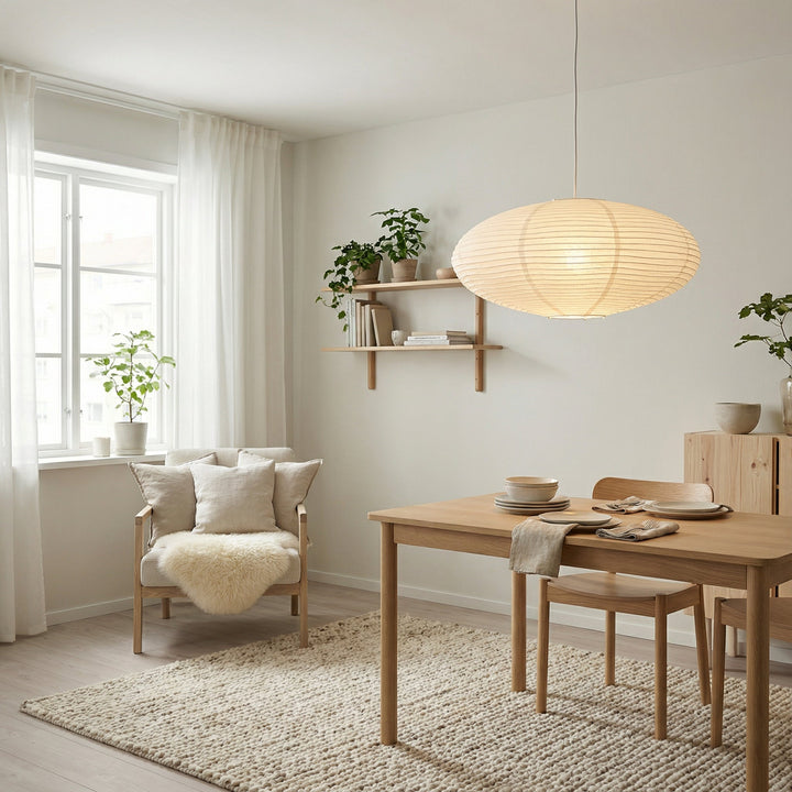 Lampa wisząca z papieru Wabi