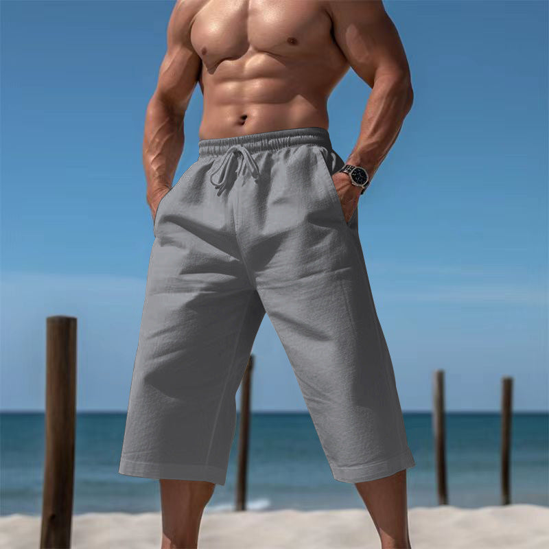 Breathable Capri Pants Mens Fashionable Casual Breathable Shorts