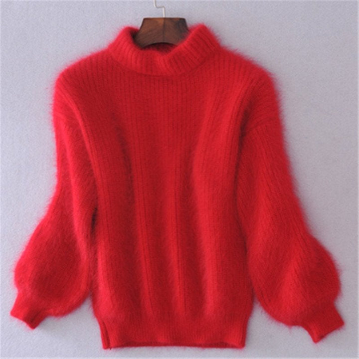 Sweter z golfem z moheru