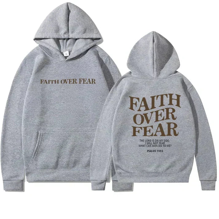 Uniseks bluza z kapturem "Wiara ponad strachem" Psalm 118:6 - Faithmore