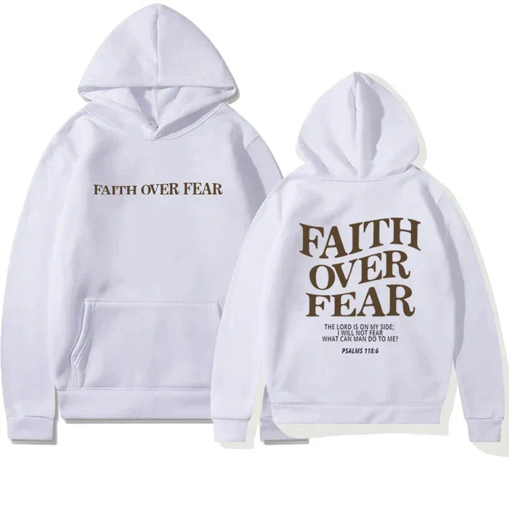 Uniseks bluza z kapturem "Wiara ponad strachem" Psalm 118:6 - Faithmore