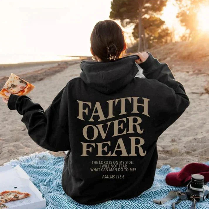 Uniseks bluza z kapturem "Wiara ponad strachem" Psalm 118:6 - Faithmore