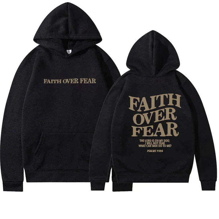 Uniseks bluza z kapturem "Wiara ponad strachem" Psalm 118:6 - Faithmore