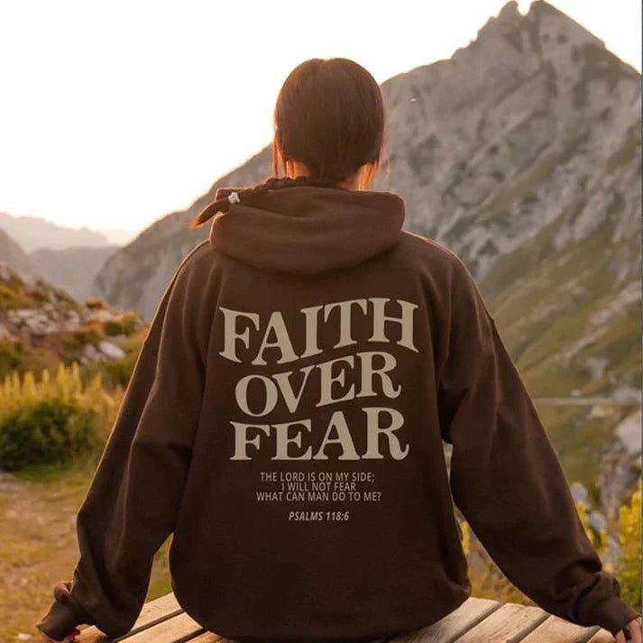 Uniseks bluza z kapturem "Wiara ponad strachem" Psalm 118:6 - Faithmore