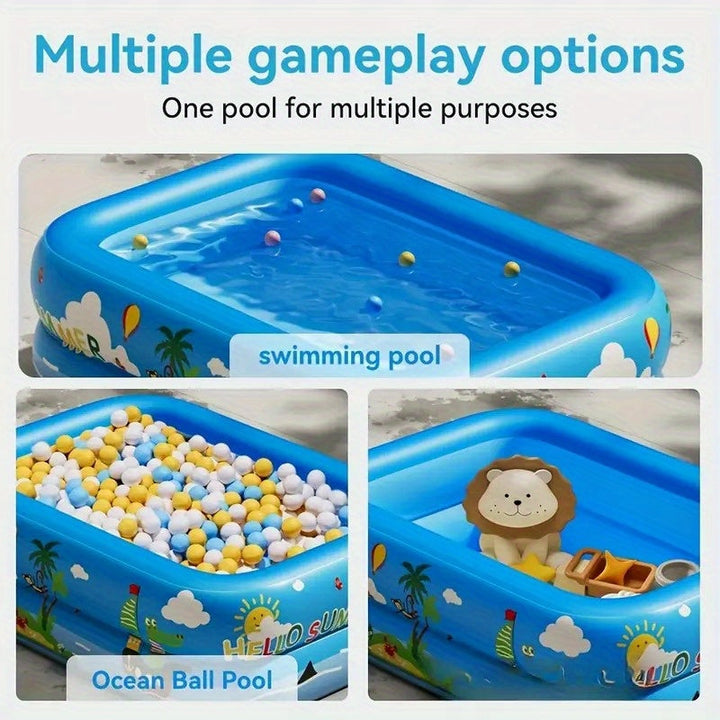 Dmuchany basen dla dzieci Ocean Splash – gruby PVC do zabawy w ogrodzie