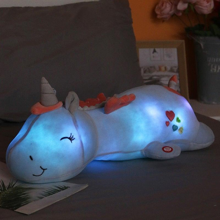 Lunacorn Świecący Jednorożec | Miękki pluszowy przyjaciel | LED w kolorach tęczy | Idealny prezent dla dzieci