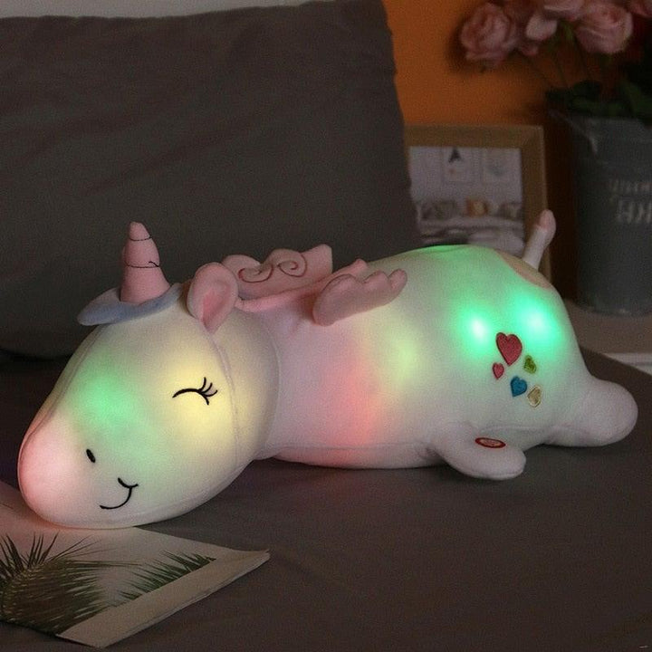 Lunacorn Świecący Jednorożec | Miękki pluszowy przyjaciel | LED w kolorach tęczy | Idealny prezent dla dzieci