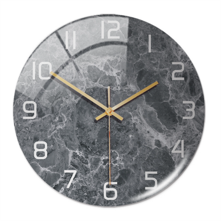 Elegancki zegar ścienny z efektem marmuru – MarbleTime