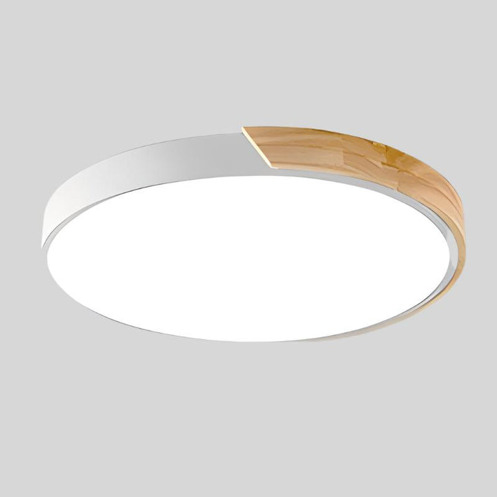 Okrągła lampa sufitowa Nordic Macaron z drewna