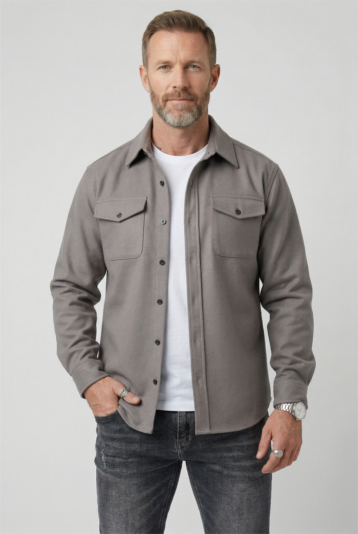 Męska kurtka overshirt z kieszeniami na piersi
