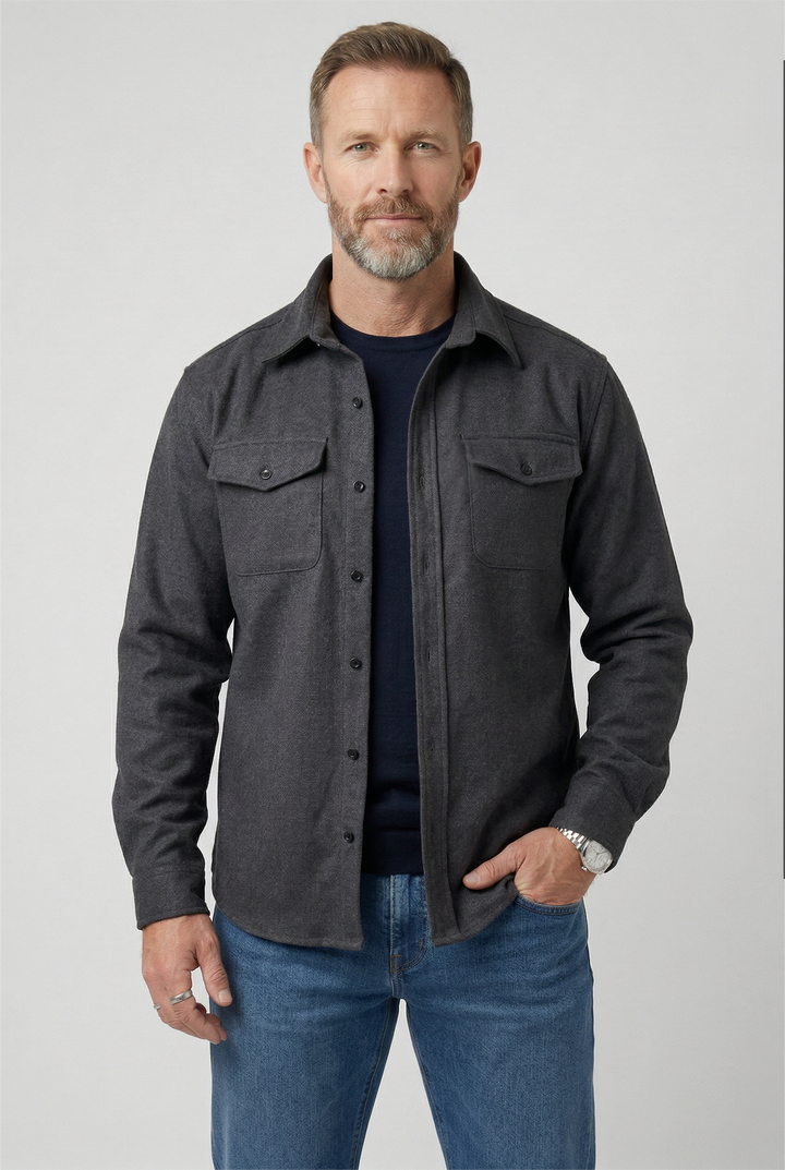 Męska kurtka overshirt z kieszeniami na piersi