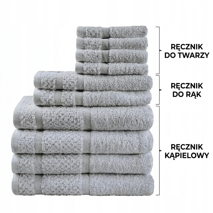 Komplet Ręczników 10 Elementów