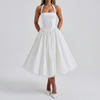 Almée Flared Midi Dress – Elegant Halter Style