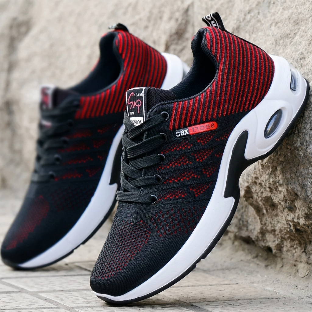 Buty Sportowe Męskie Oddychające, Czerwony 39