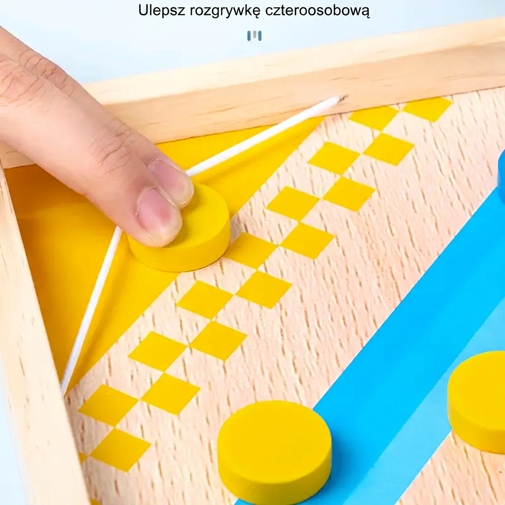 Drewniana gra planszowa 2 w 1 – chińskie warcaby i gra „Aeroplane Chess”